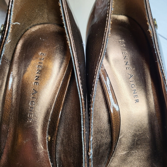 Etienne Aigner Haven Copper Brown High Heels Size 7.5 - Picture 3 of 9